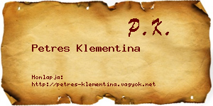 Petres Klementina névjegykártya